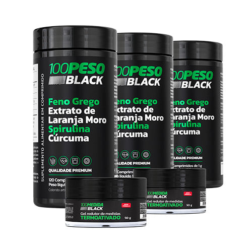 3 Potes 100PESO Black + 2 Potes 100MEDIDA Black